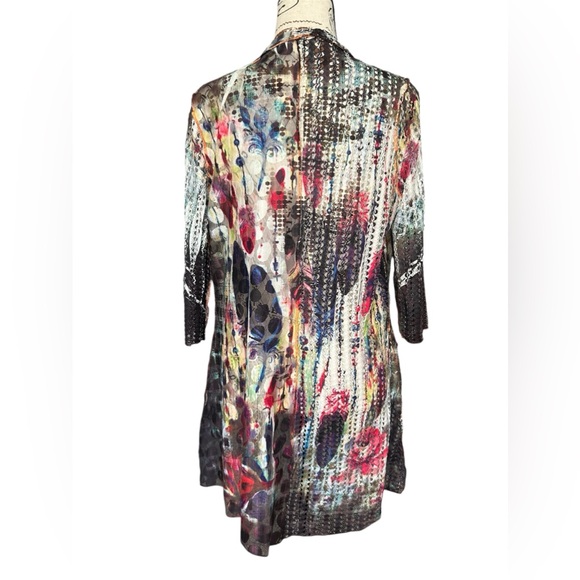 RADZOLI multi-colored lightweight cardigan in gorgeous jewel tones size small - Picture 2 of 10